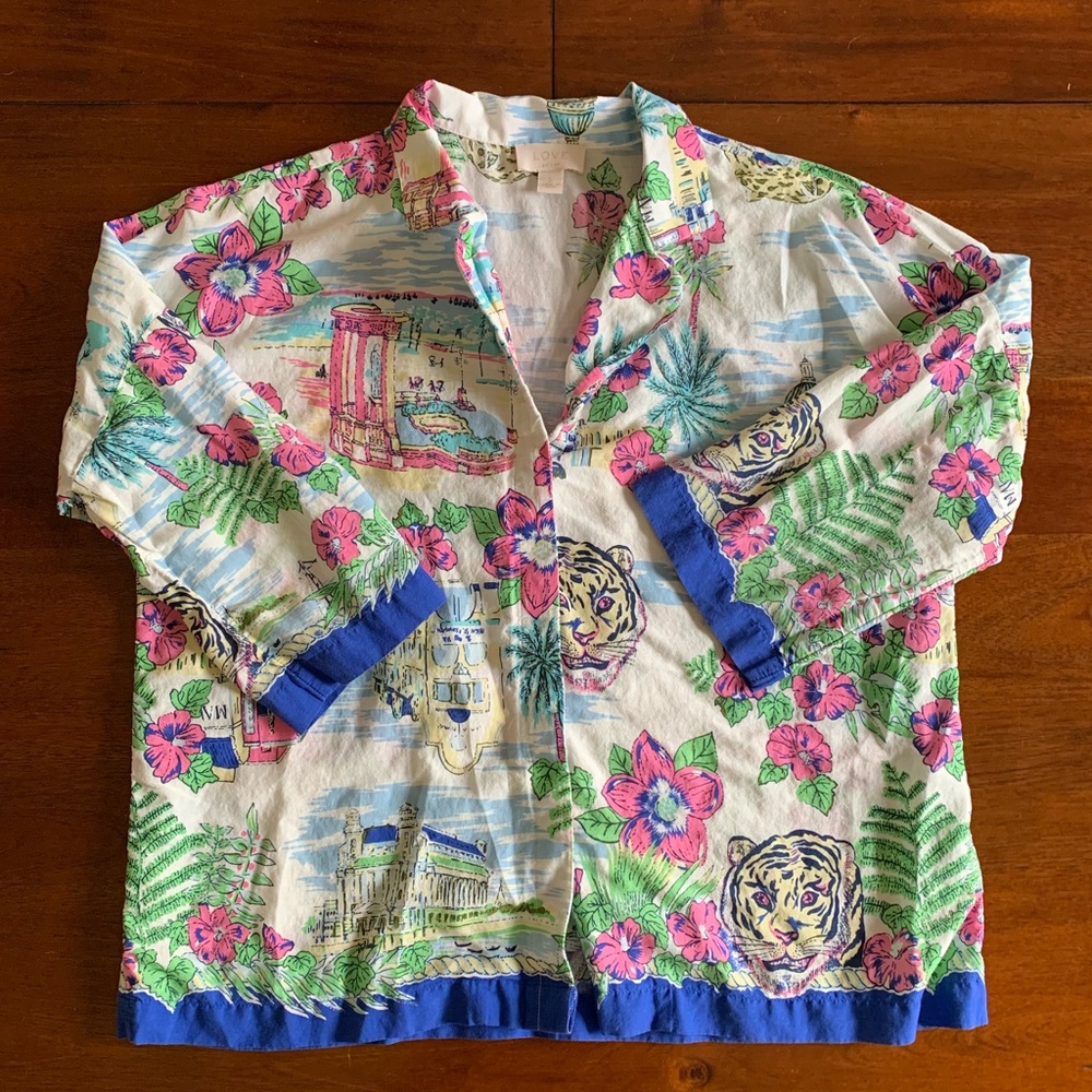 Love by Gap Dreamwell Floral Tiger Pajama Top